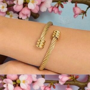 ✅NEW✅ 18K Gold Plated Stainless Steel Twisted Rope Bracelet (Gold)